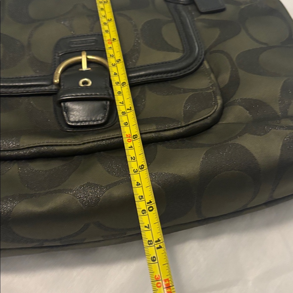 VTG Coach Campbell Signature Metallic Green Carryall Satchel Shoulder Bag F26246 - Picture 6 of 16